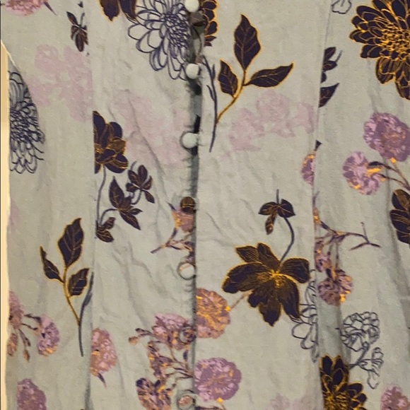 Blue Button Floral Dress - Picture 2 of 3